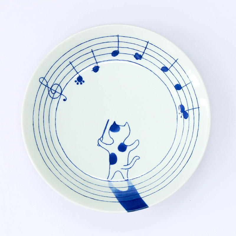 Đĩa sứ Nhật Bản 20.7cm - Thế giới mèo
