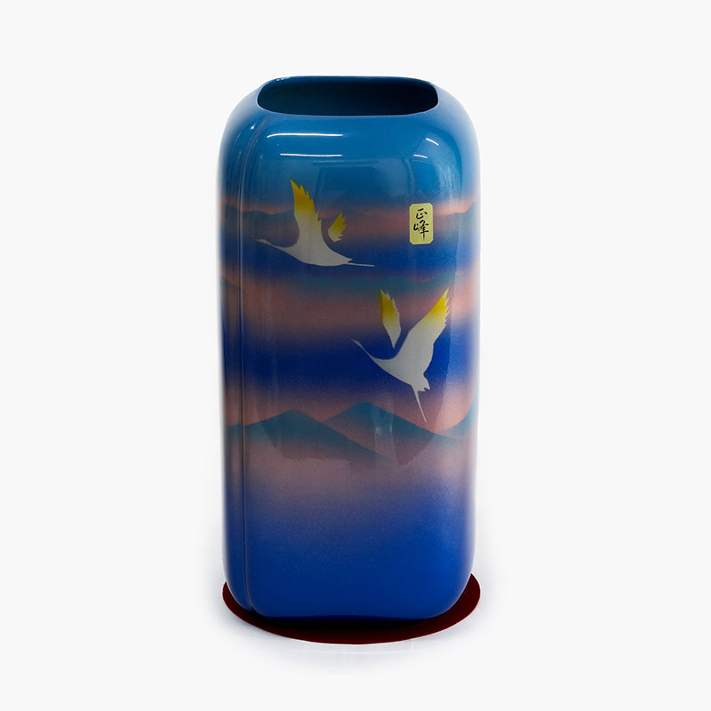 Bình hoa gốm sứ Nhật Bản cao cấp 12x25.5cm (Song hạc)