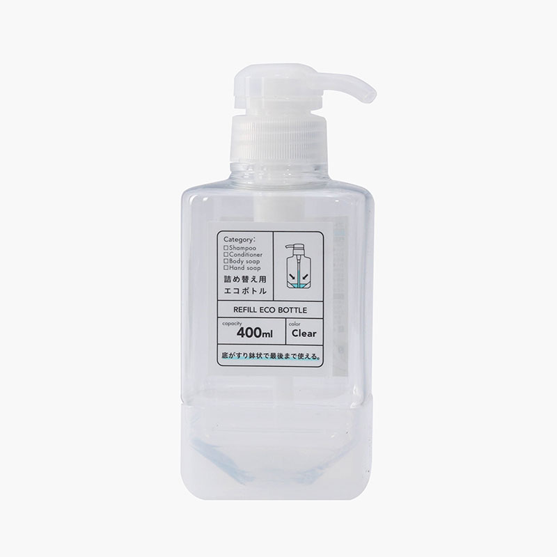 Bình nhựa vòi bơm thông minh 400ml kèm chân đế (Trong suốt)
