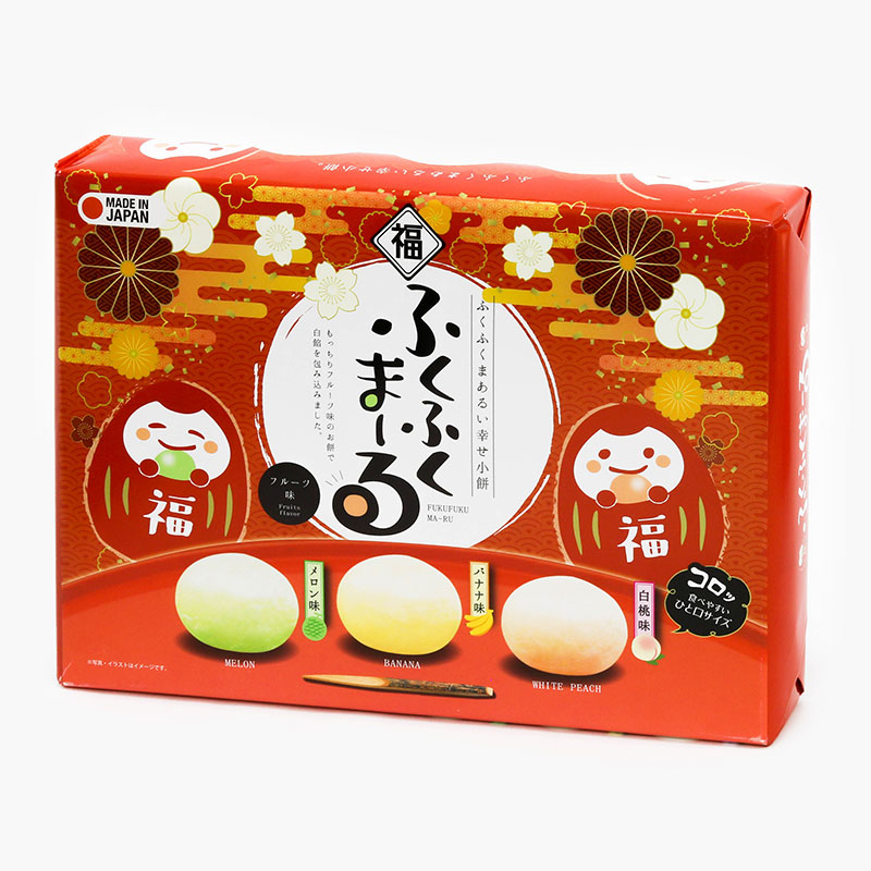 Bánh mochi Nhật Bản 3 vị trái cây Fukufuku Maru 288g (24 cái)