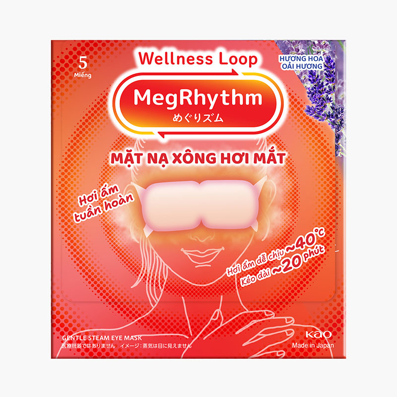 Mặt nạ xông hơi mắt MegRhythm hương hoa oải hương 5 miếng