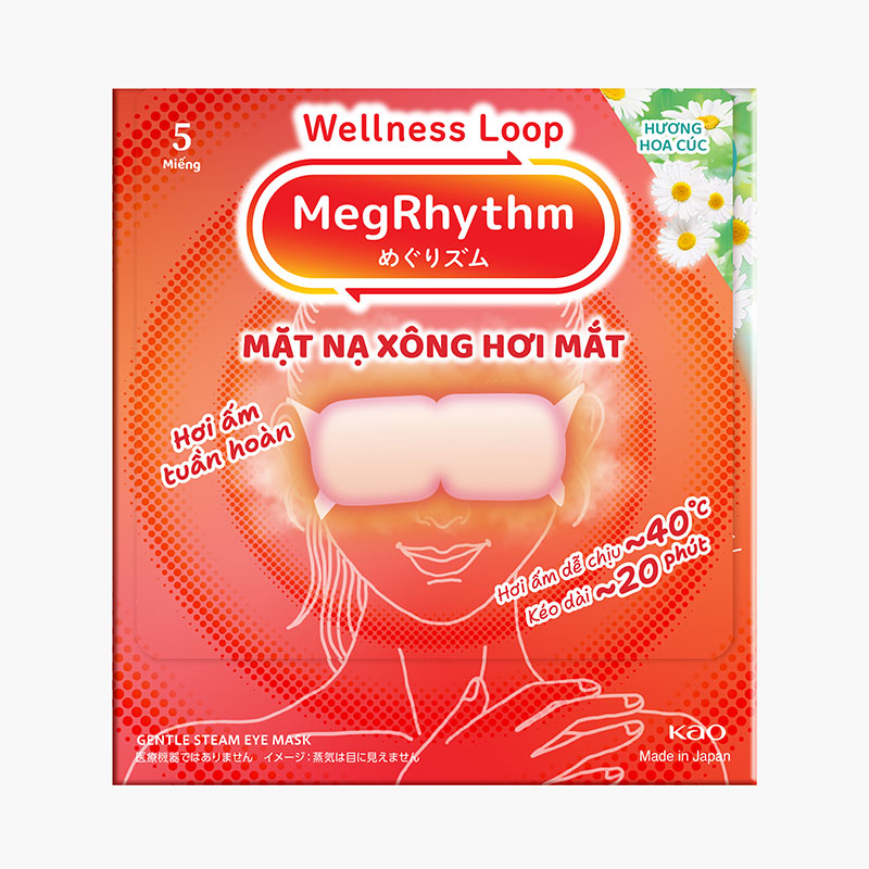 Mặt nạ xông hơi mắt MegRhythm hương hoa cúc 5 miếng
