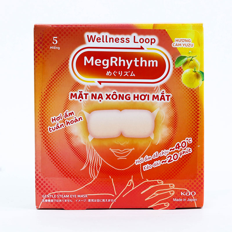 Mặt nạ xông hơi mắt MegRhythm hương cam yuzu 5 miếng