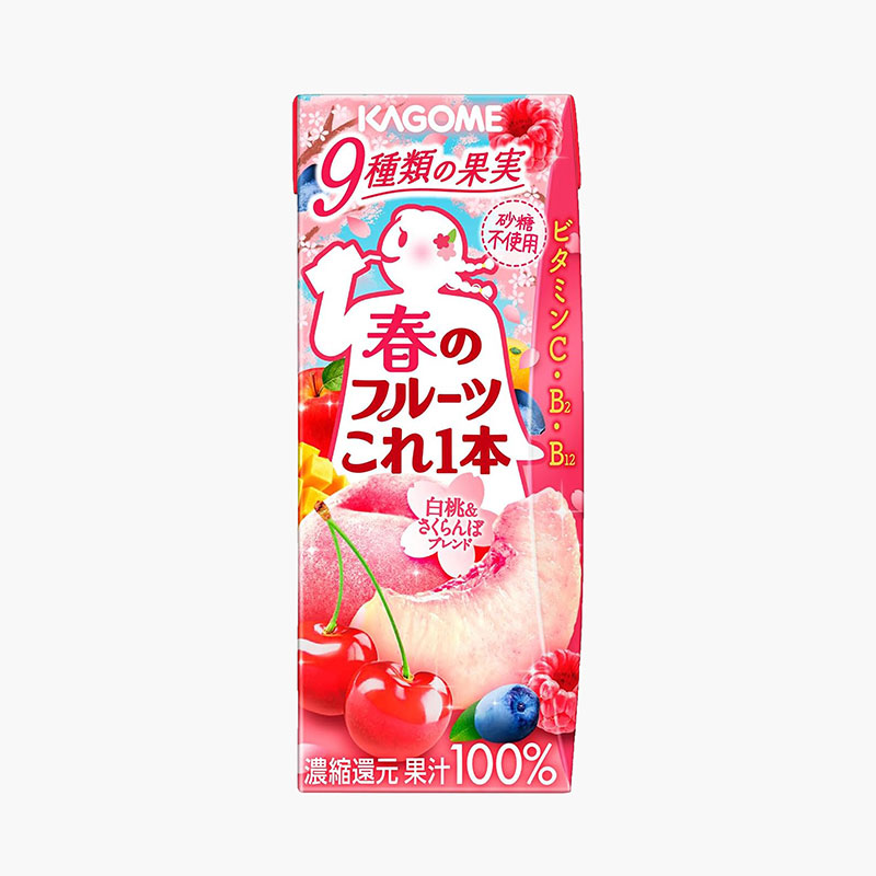 Nước ép trái cây nguyên chất Kagome 200ml (Đào trắng & Cherry)