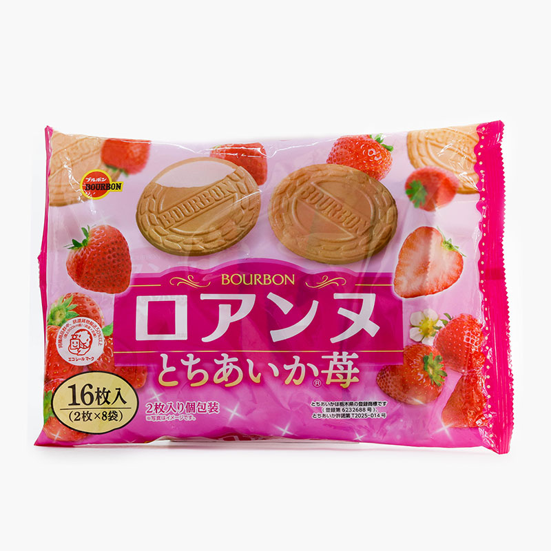 Bánh quy Nhật Bản Roanne vị dâu Bourbon 113,6g (2 cáix8 gói)