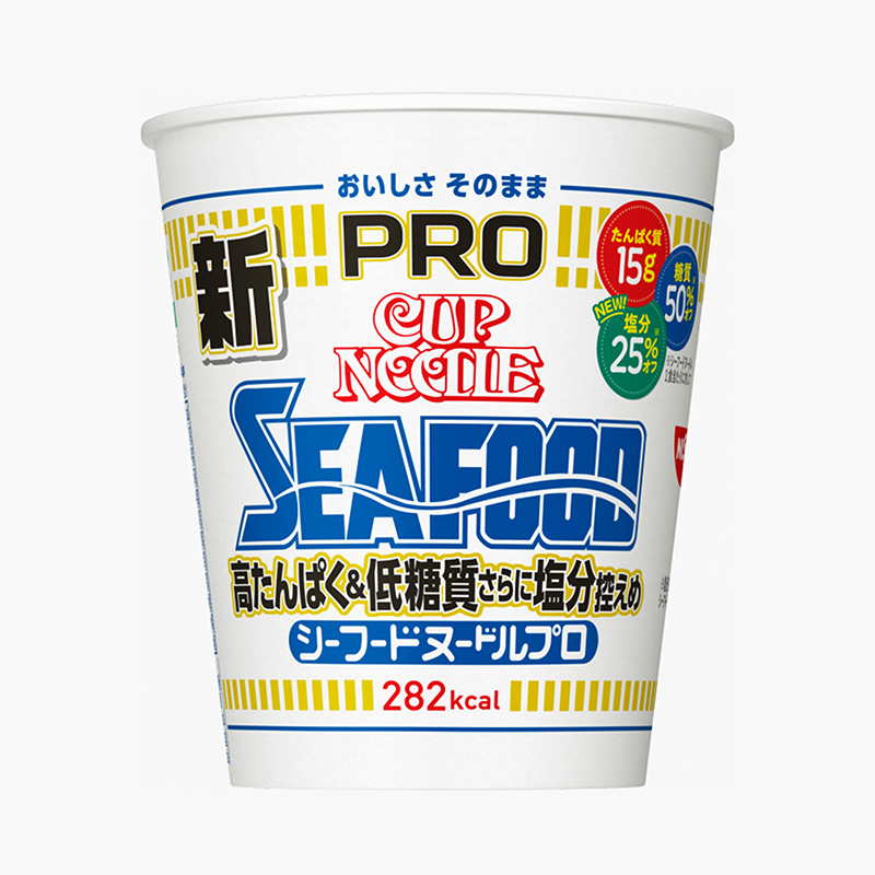 Mì ly Nissin Nhật Bản vị hải sản 78g, thêm Protein, giảm muối, đường