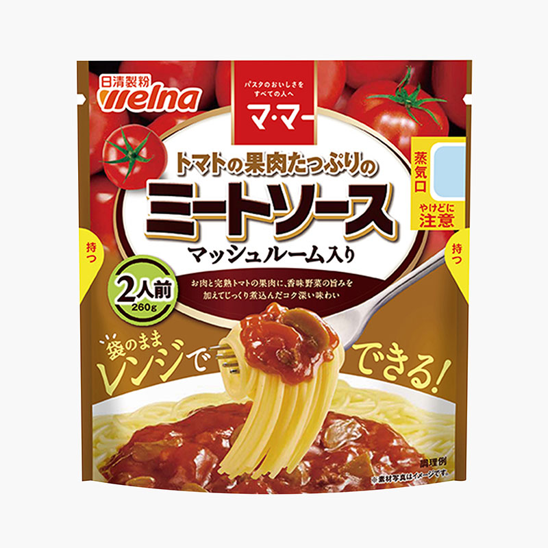 Nước xốt cà chua, thịt và nấm Nisshin 260g