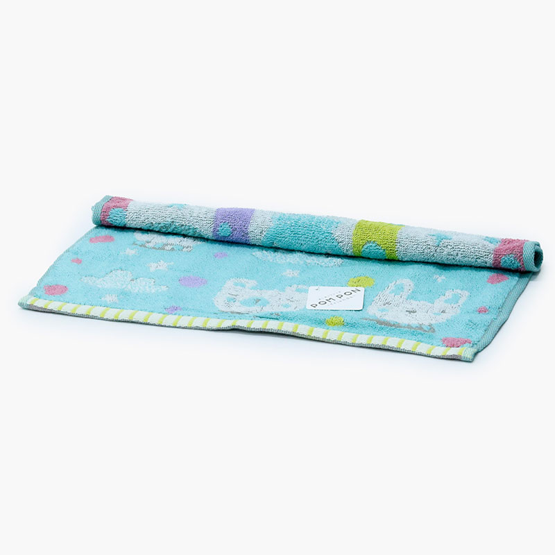 Khăn vải cotton Nissen 34x34cm Pom Pon Funifuni PP-2516B Blue