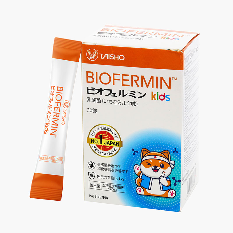 TPBVSK: Men vi sinh Nhật Bản Biofermin kids 1.5g x 30 gói, hỗ trơ tiêu hóa, cải thiện rối loạn tiêu hóa