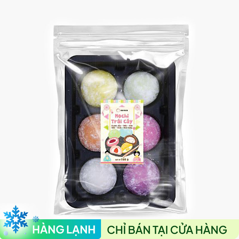 Mochi trái cây (chanh dây, dứa, dâu, dừa, xoài, dưa gang) 150g (6 cái)