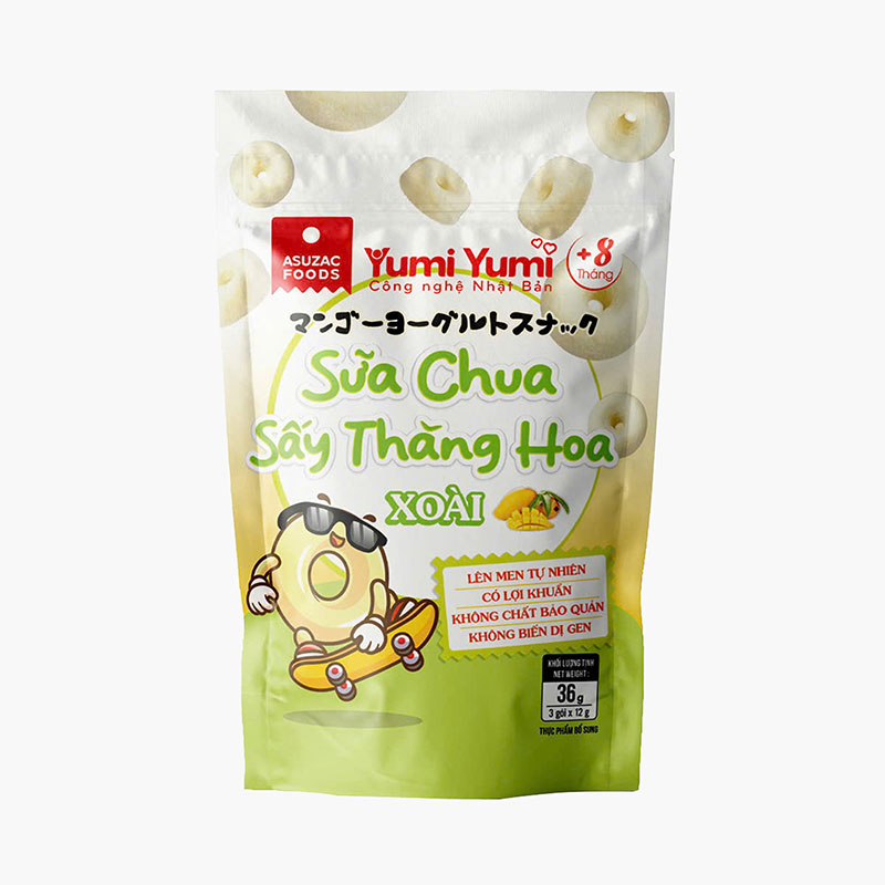 Sữa chua sấy thăng hoa xoài Asuzac 36g (12gx3 gói)