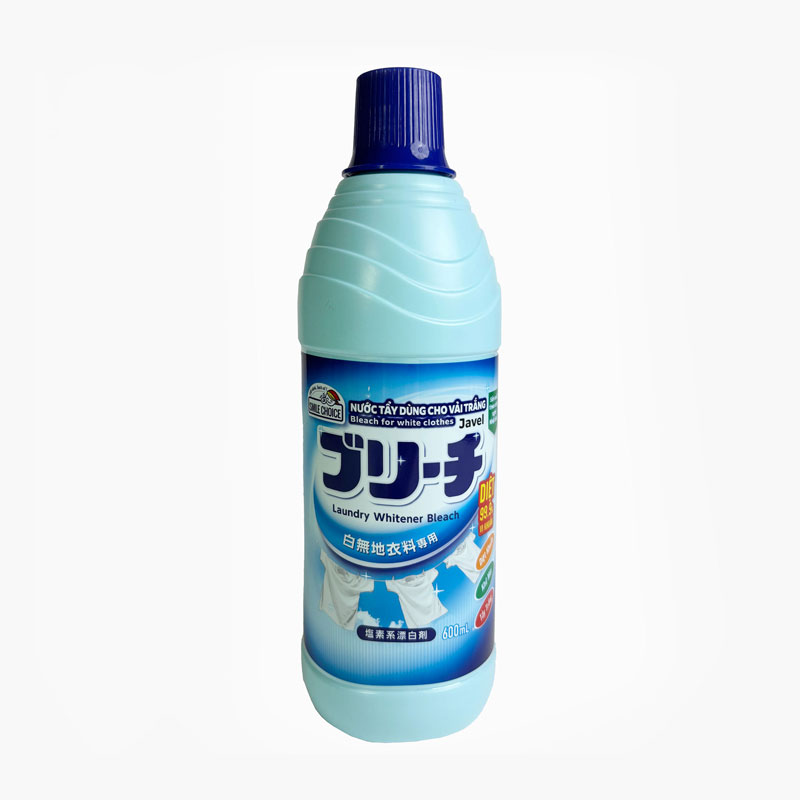 Nước tẩy dùng cho vải trắng Mitsuei Smile Choice 600ml, diệt khuẩn 99.9%, khử mùi