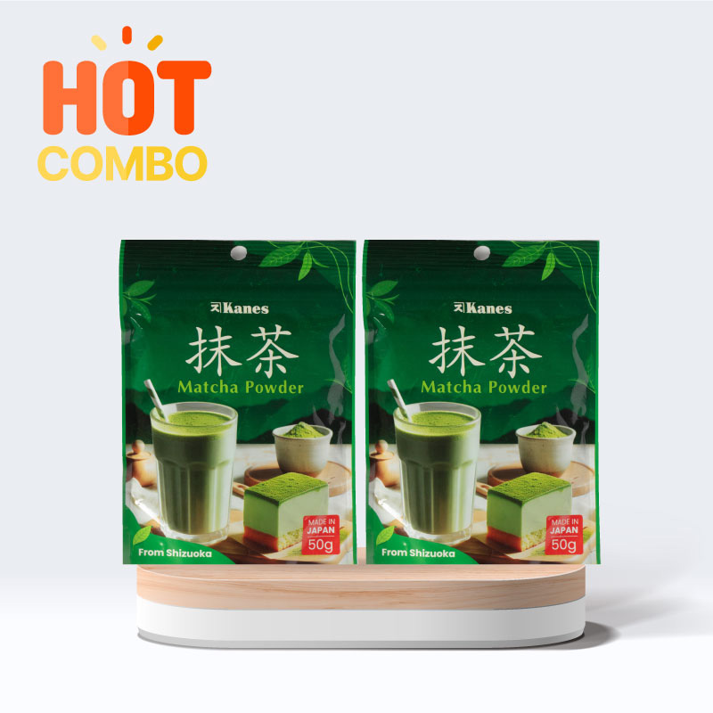 Combo 2 gói Bột trà xanh Matcha Nhật Bản Kanes 50g