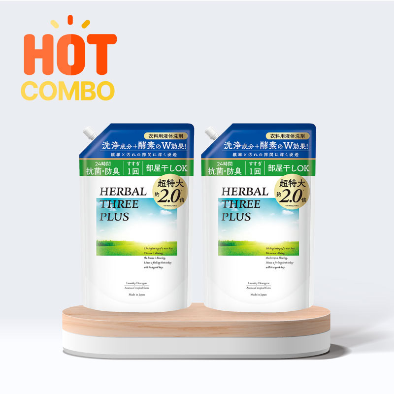Combo 2 túi Nước giặt chống khuẩn khử mùi Mitsuei 1.45kg Hương hoa trái
