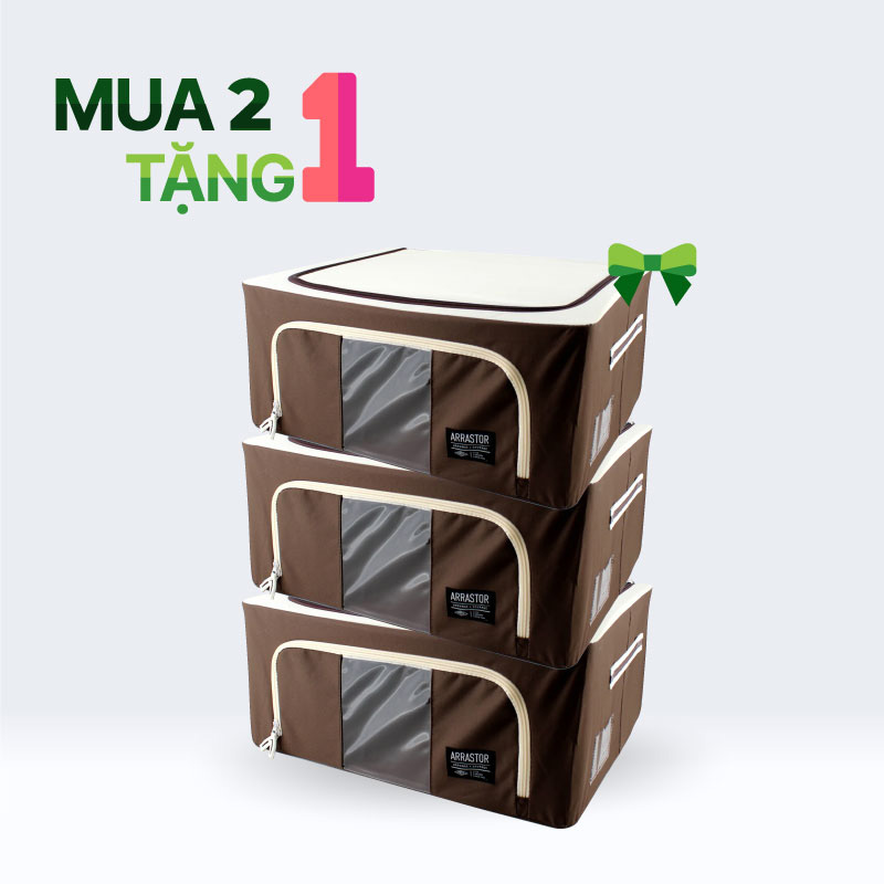 Combo mua 2 tặng 1 Hộp đựng quần áo gấp gọn 50x40cm Có cửa sổ