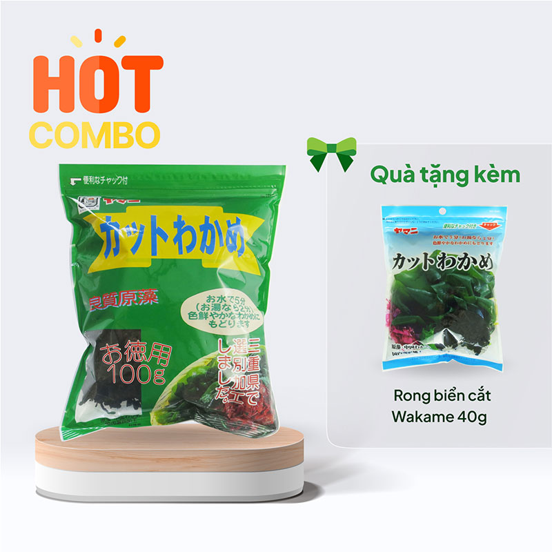 Combo mua gói 100g tặng gói 40g Rong biển cắt Wakame