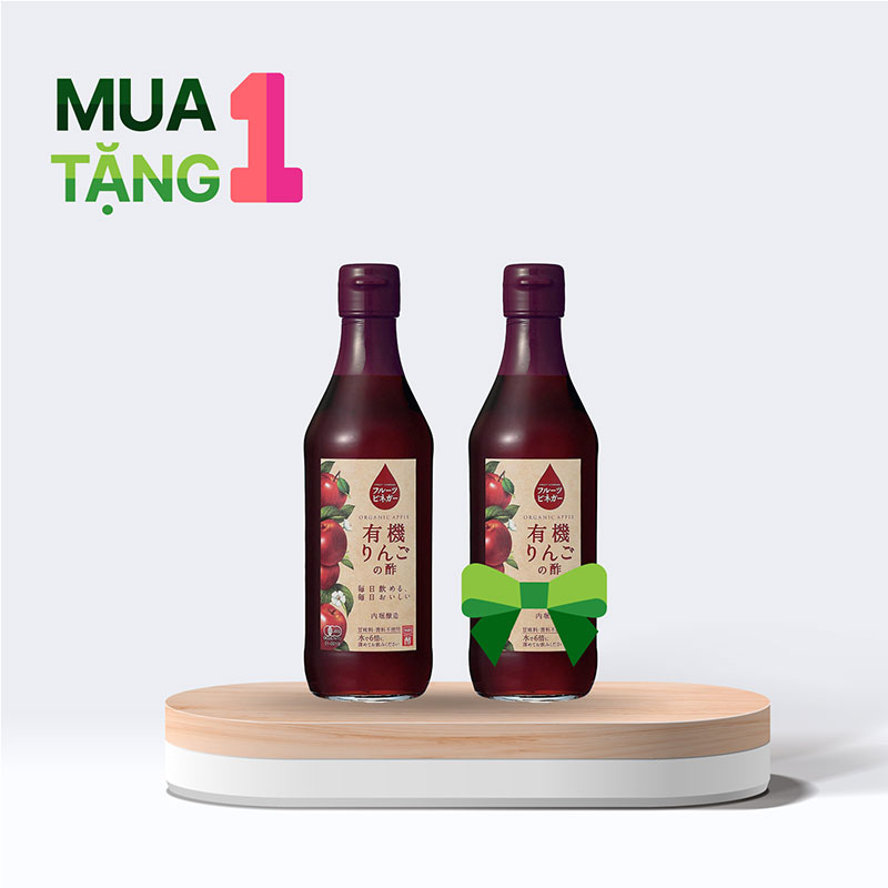 Combo Mua 1 tặng 1 Giấm táo Organic Uchibori 360ml
