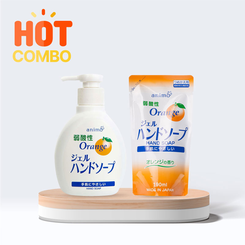 Combo Gel rửa tay Animo Weak acid 200ml và túi refill 190ml 
