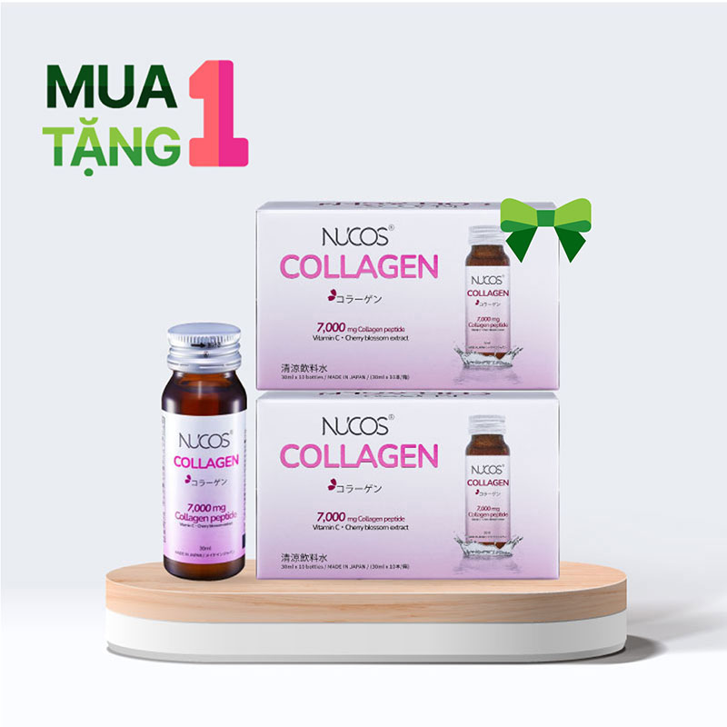 Combo Mua 1 tặng 1 hộp 10 chai TPBS: Nước uống Nucos Collagen 30ml