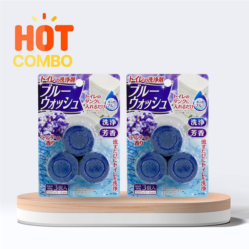 Combo 2 Viên thả bồn cầu khử mùi hương Lavender 60gx3 viên