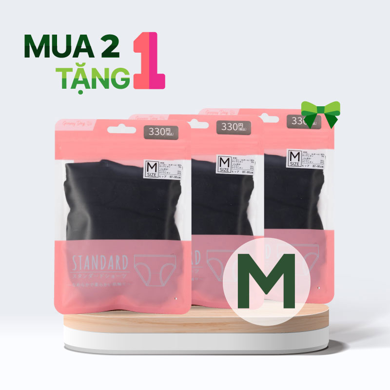 Combo Mua 2 tặng 1 Quần lót nữ cao cấp siêu mềm mại màu trơn M (Nhiều mẫu)