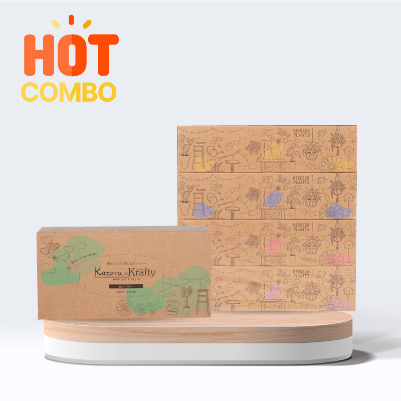 Combo 5 hộp Khăn giấy Ellemoi 2 lớp 180 tờ