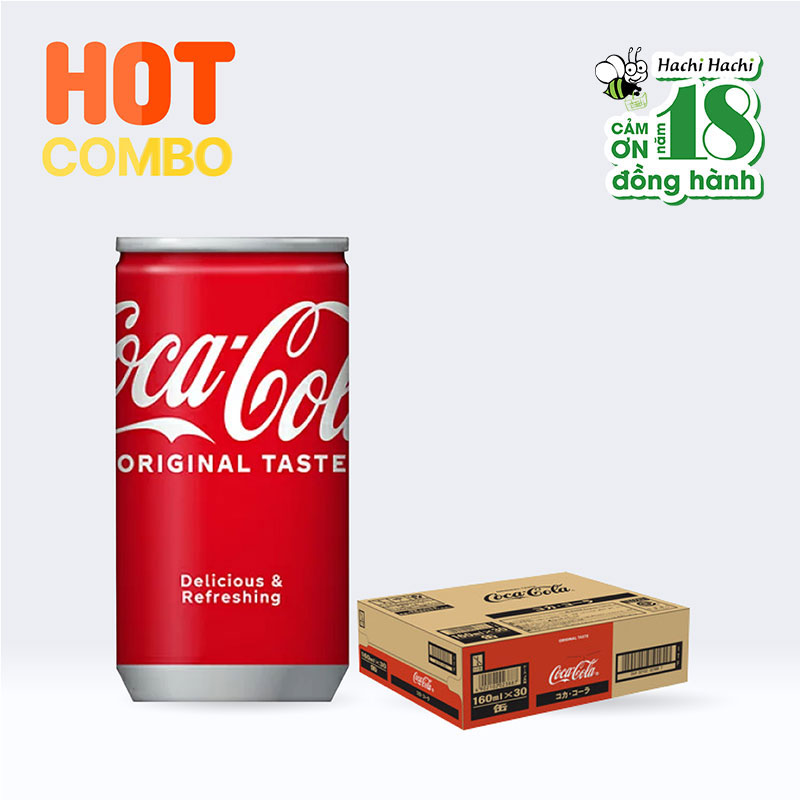 Combo thùng 30 lon Nước ngọt Coca Cola Nhật Bản 160ml