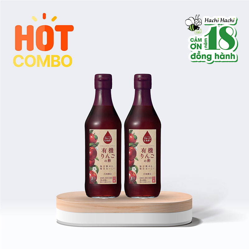 Combo 2 chai Giấm táo Organic Uchibori 360ml