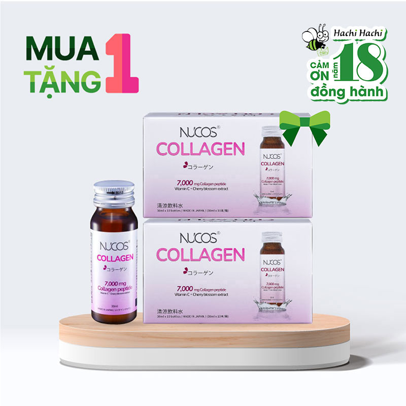 Combo Mua 1 tặng 1 TPBS: Nước uống Nucos Collagen 30ml x 10 chai
