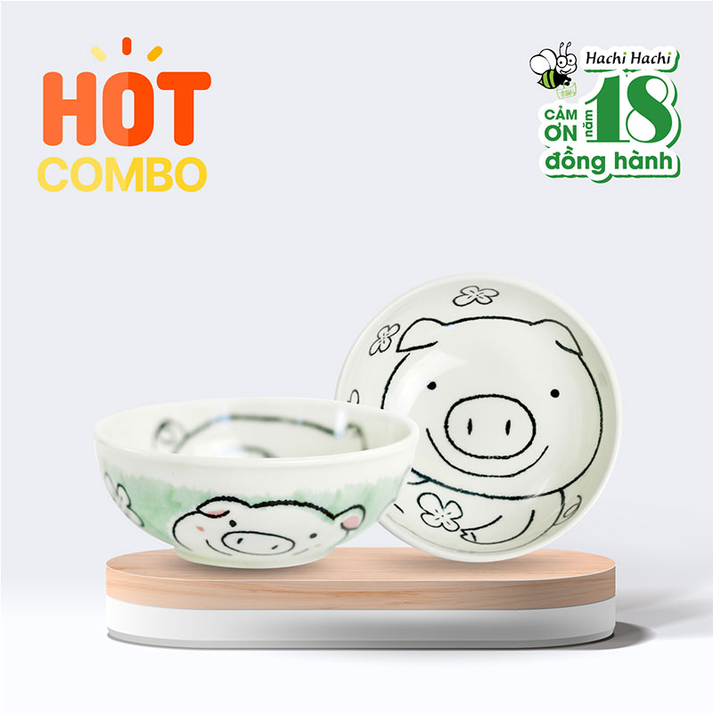 Combo 2 Tô sứ Nhật Bản 13.2cm