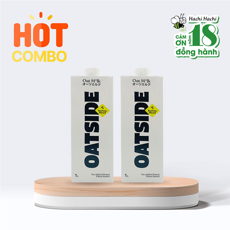 Combo 2 hộp Sữa yến mạch Oatside Barista Blend 1L