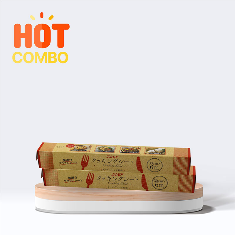 Combo 2 Giấy nến nướng bánh, thực phẩm Nhật Bản Ellemoi 30cmx6m