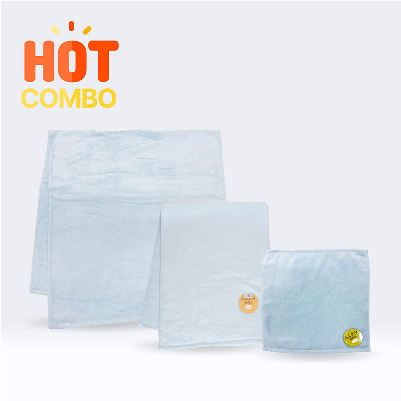 Combo 3 Khăn vải cotton Nissen 34x35cm, 34x80cm, 60x120cm