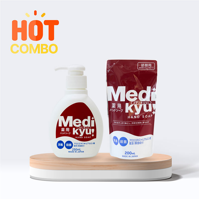 Combo Dung dịch rửa tay Animo 250ml Kháng khuẩn và dưỡng ẩm và túi refill 200ml
