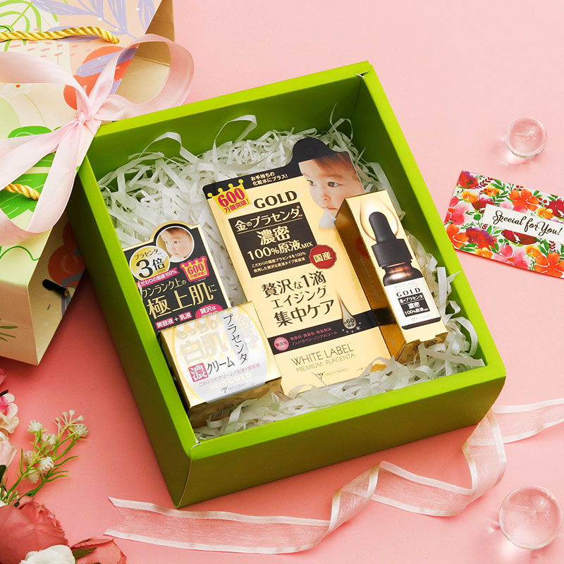 Giftset 20/10  Kem dưỡng da Placenta trắng mịn 60g và Serum vàng tinh chất nhau thai trắng da White Label 10ml