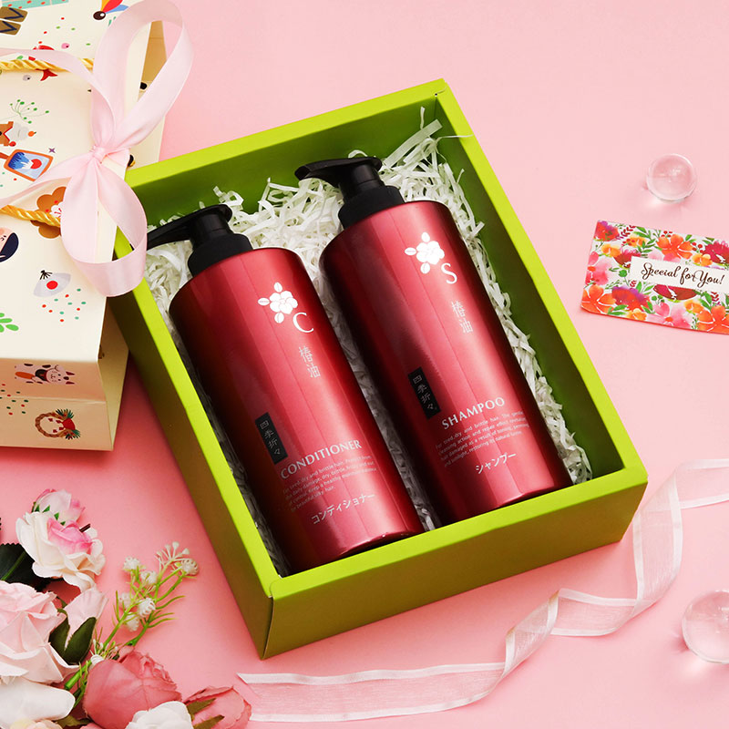 Giftset 20/10  Dầu gội & dầu xả hoa trà Kumano óng mượt 600ml 