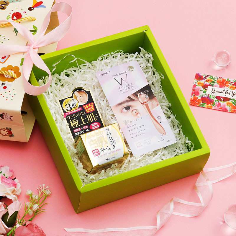 Giftset 20/10 Cây lăn massage mặt và  Kem dưỡng da đậm đặc Placenta trắng mịn 60g