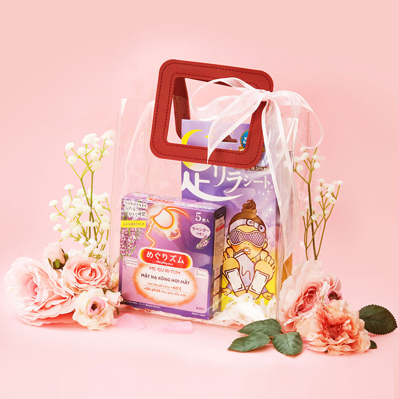 Giftset 20/10 Miếng dán chân thư giãn giảm mỏi mệt 30 miếng và Mặt nạ xông hơi mắt  5 miếng