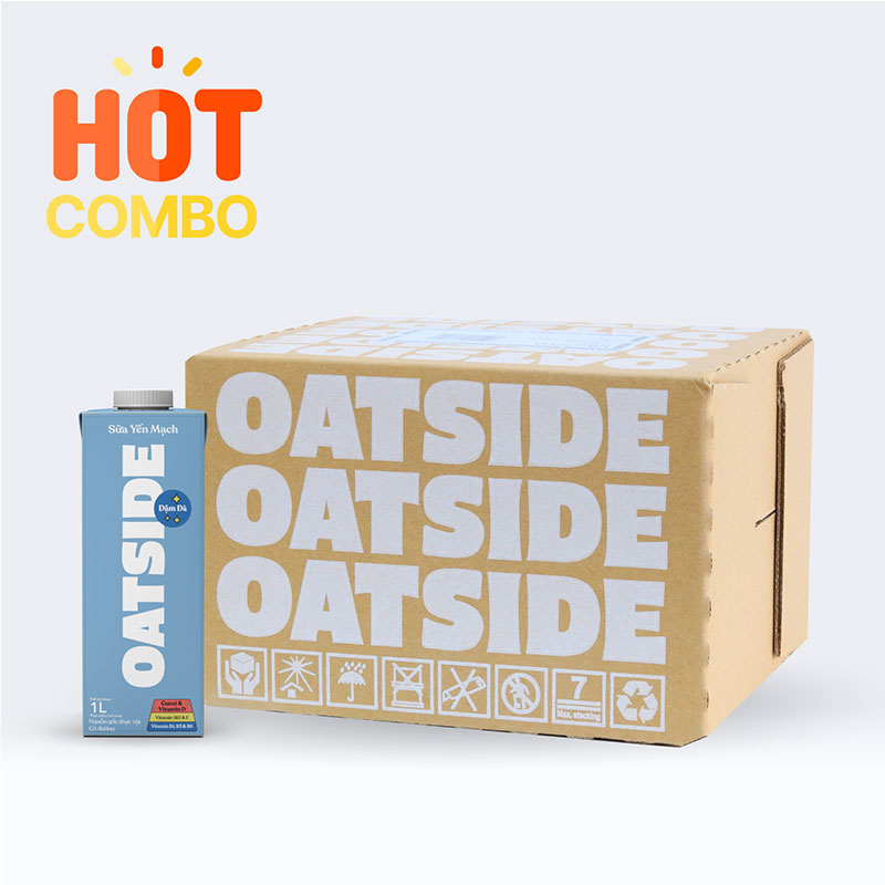 Combo siêu tiết kiệm 1 thùng 6 hộp TPBS: Sữa yến mạch đậm đà Oatside 1L