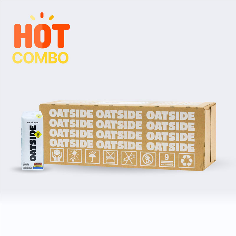 Combo siêu tiết kiệm 1 thùng 24 hộp TPBS: Sữa yến mạch vị nguyên bản Oatside 180ml