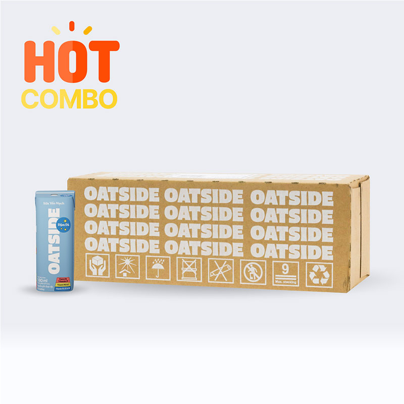 Combo siêu tiết kiệm 1 thùng 24 hộp TPBS: Sữa yến mạch đậm đà Oatside 180ml