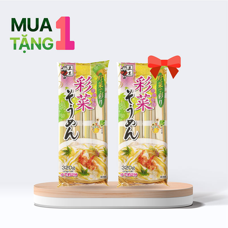 Combo siêu hời mua 1 tặng 1 Mì Somen rau củ Nhật Bản 320g