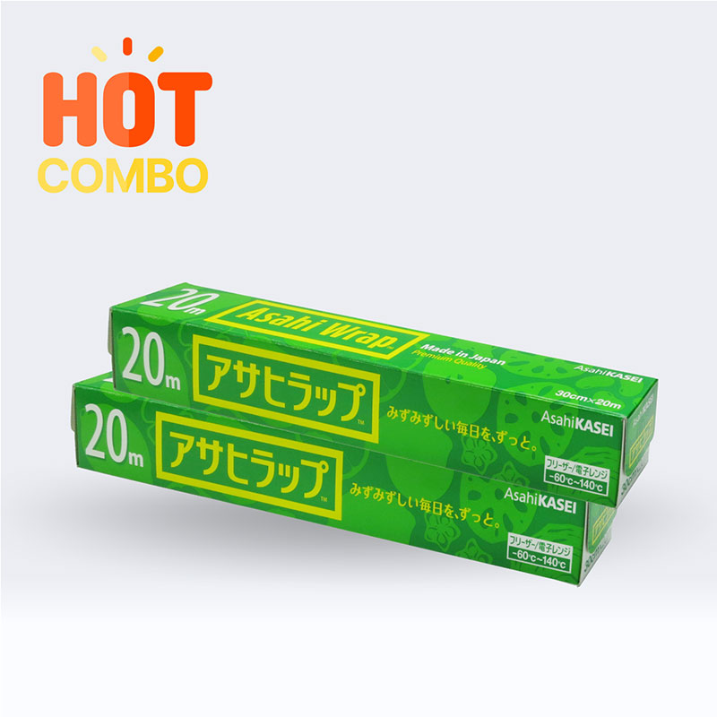 Combo siêu tiết kiệm 2 Màng bọc thực phẩm Nhật Bản Asahi Wrap 30cmx20m
