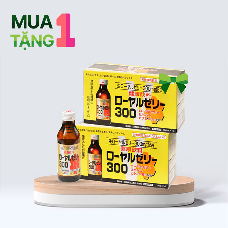 Combo siêu hời mua 1  hộp tặng 1 hộp 10 TPBS: Nước uống sữa ong chúa Royal Jelly 100ml
