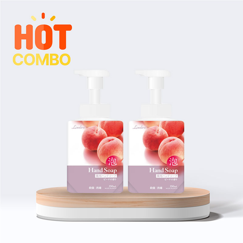 Combo siêu tiết kiệm 2 chai Nước rửa tay dạng bọt Love Line 350ml hương đào