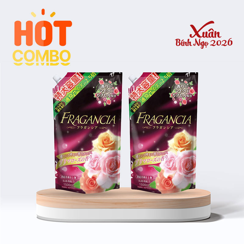 Combo siêu tiết kiệm 2 Nước xả đậm đặc làm mềm vải kháng khuẩn Rocket 1.5L