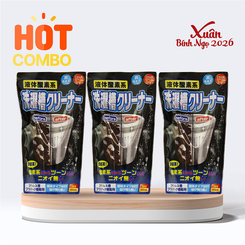 Combo siêu tiết kiệm 3 Chất tẩy rửa lồng máy giặt Rocket 390ml