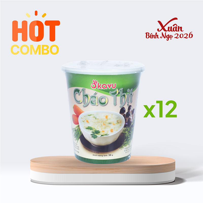 Combo siêu tiết kiệm 1 thùng 12 hôp Cháo thịt Asuzac 36g