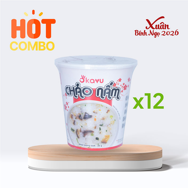 Combo siêu tiết kiệm 1 thùng 12 hôp Cháo nấm Asuzac 36g