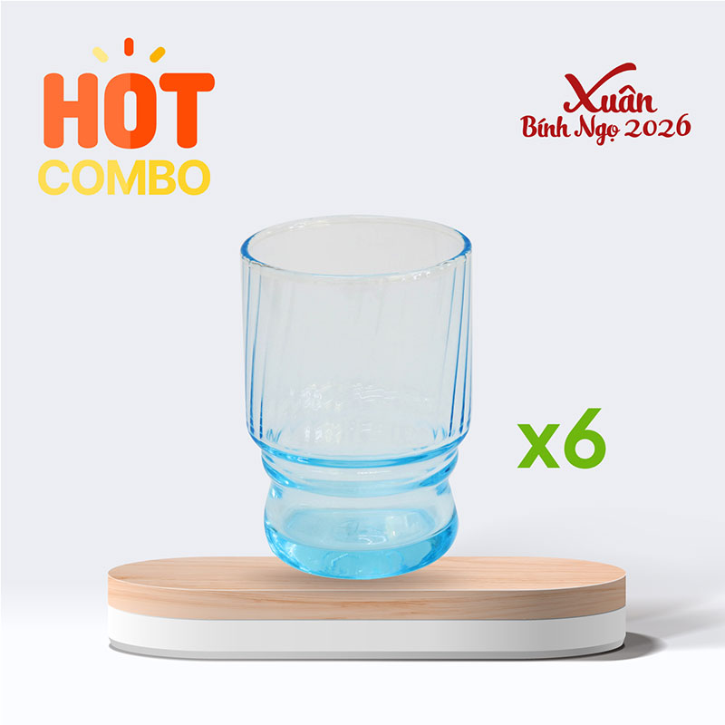Combo siêu tiết kiệm 6 Ly thủy tinh Aderia 235ml